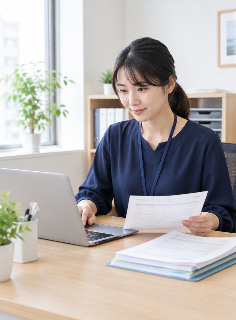 業務を効率化する担当者のイメージ（AI生成）